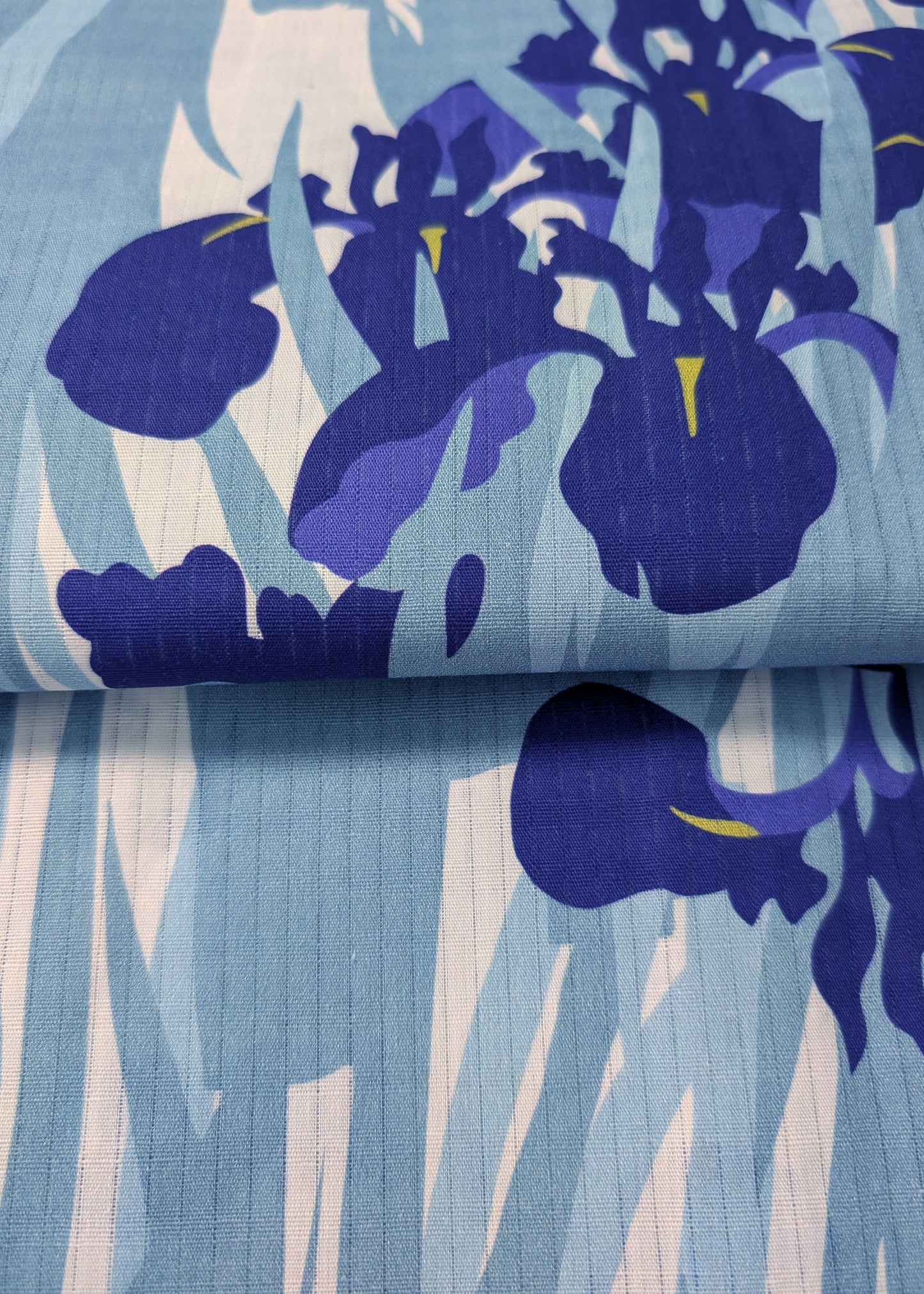 Japanese Traditional Women's Summer Yukata Kimono - Blue Iris in Blue