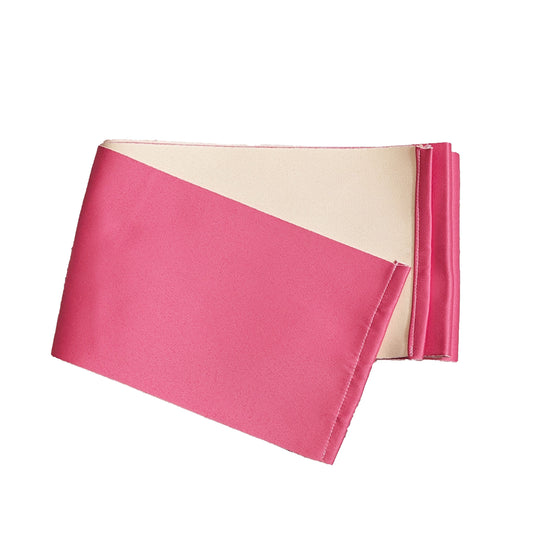 Traditional Japanese Women's Flat Obi Belt - Pink and Light Yellow