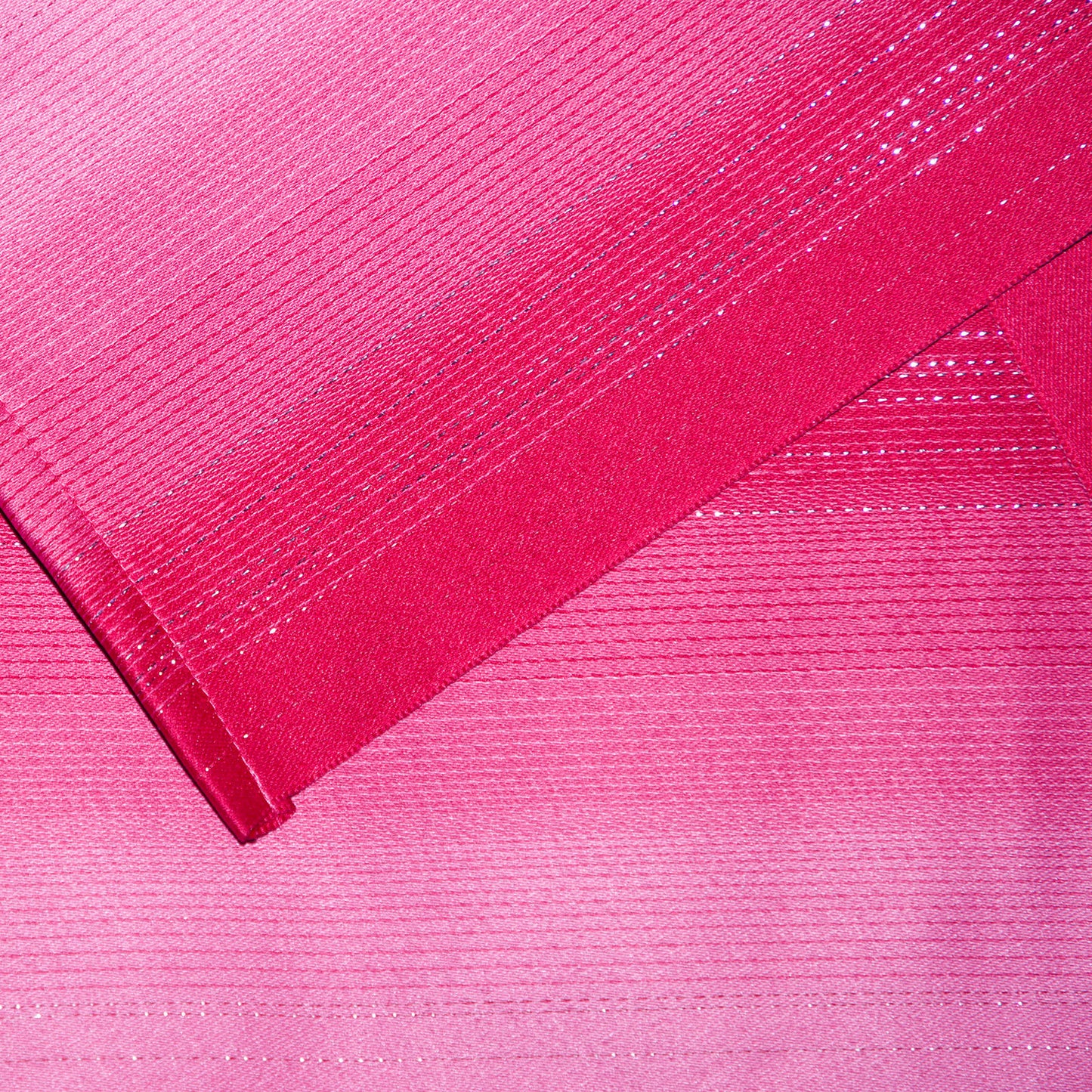 Flat Obi Belt - Gradient Hot Pink with Silver