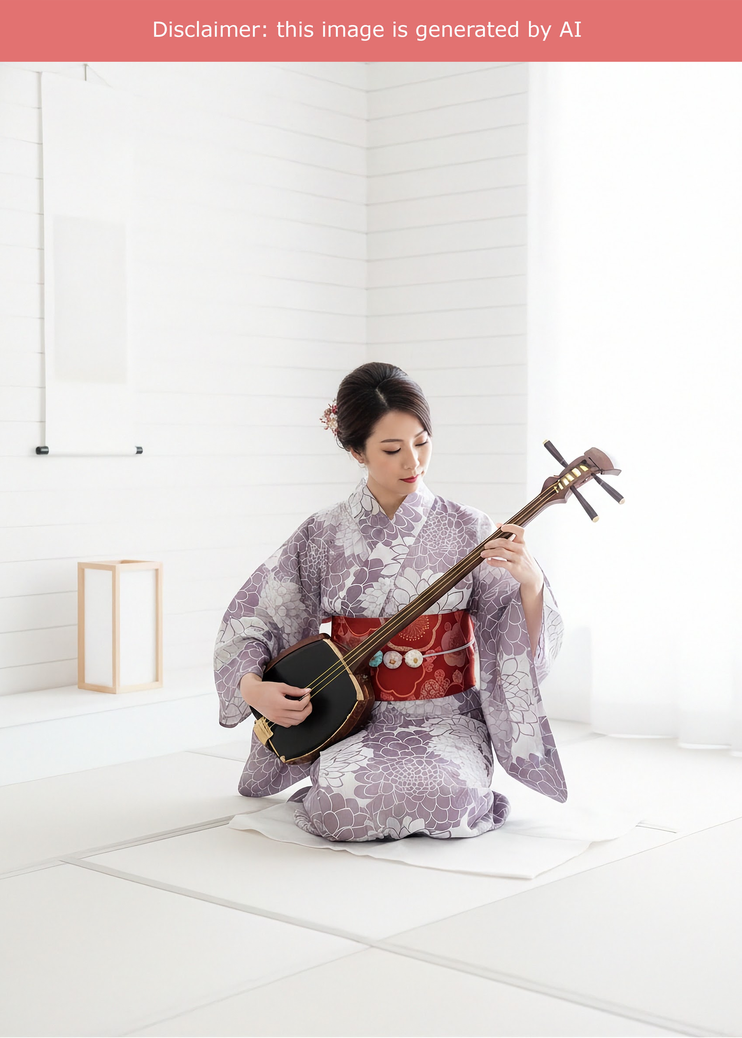 Yukata Kimono Plus Size - Brown Chrysanthemums in White (Style #1021)