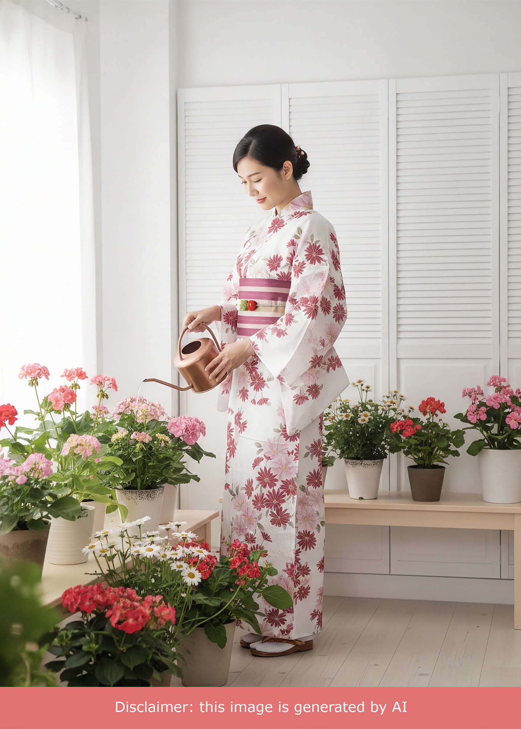 Japanese Traditional Yukata Kimono Women's Summer Plus - Pink Cosmos
