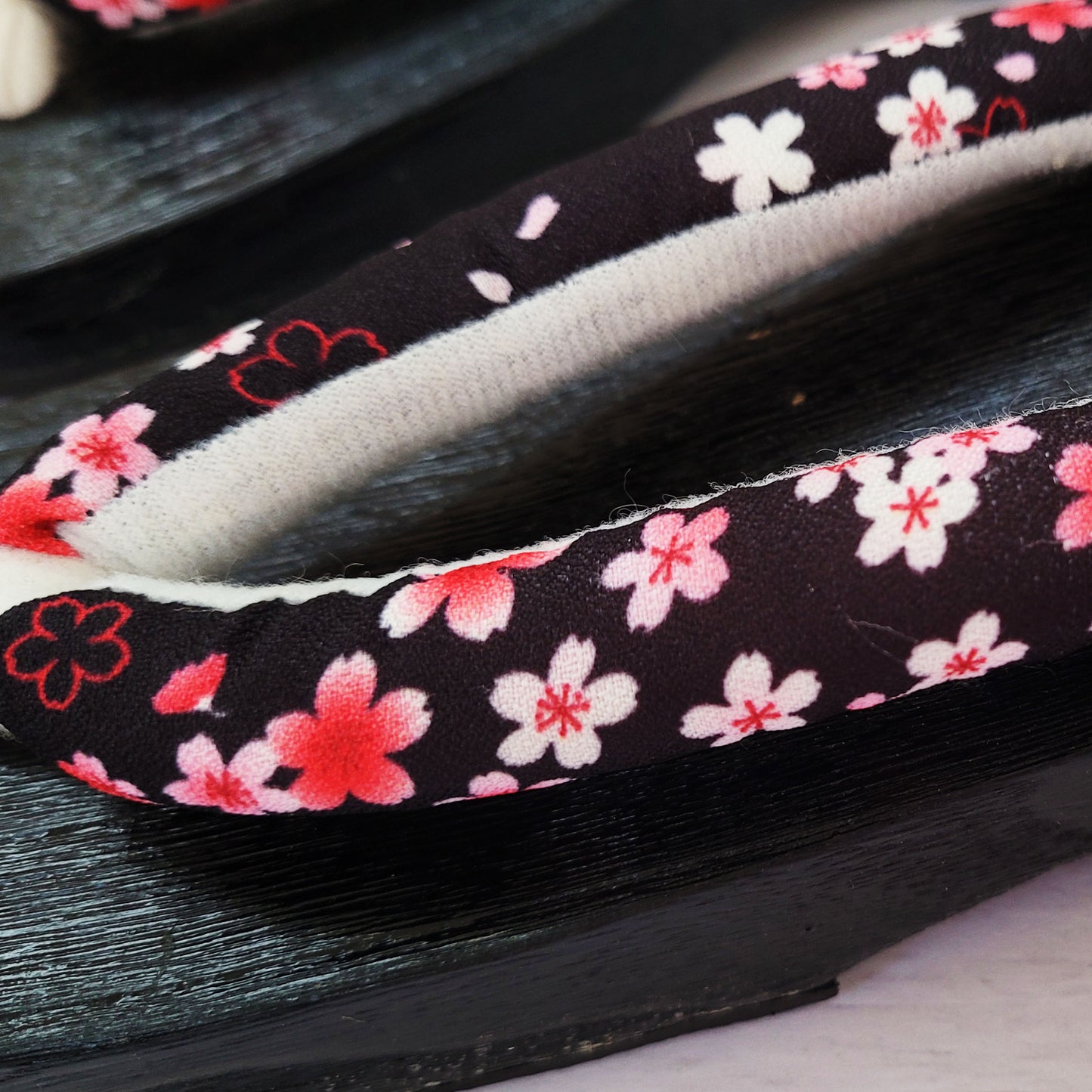 Japanese Geta Sandals with Cherry Blossoms