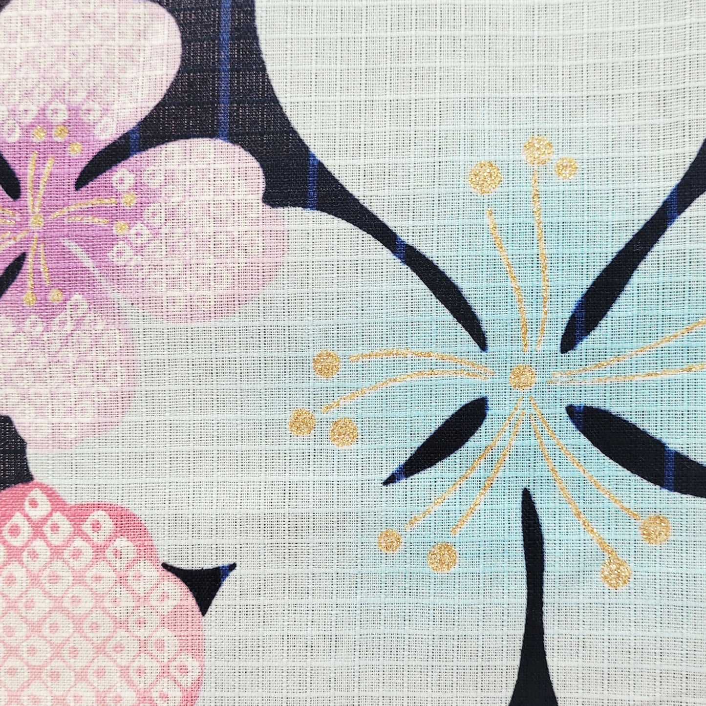 Yukata Kimono - Pastel Flowers in Navy Blue (Style #2413) ( Discontinued )