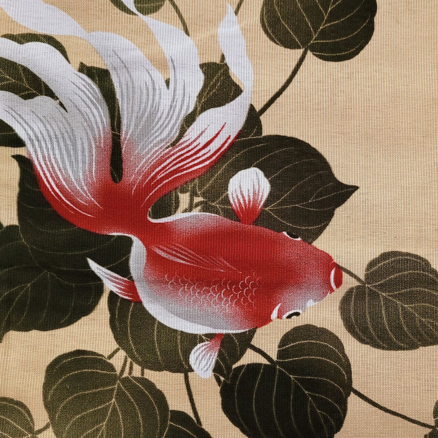Yukata Kimono - Red Goldfish in Cream