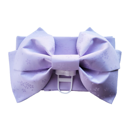 Japanese Pre-Tied Obi Belt - Pastel Purple Cherry Blossoms