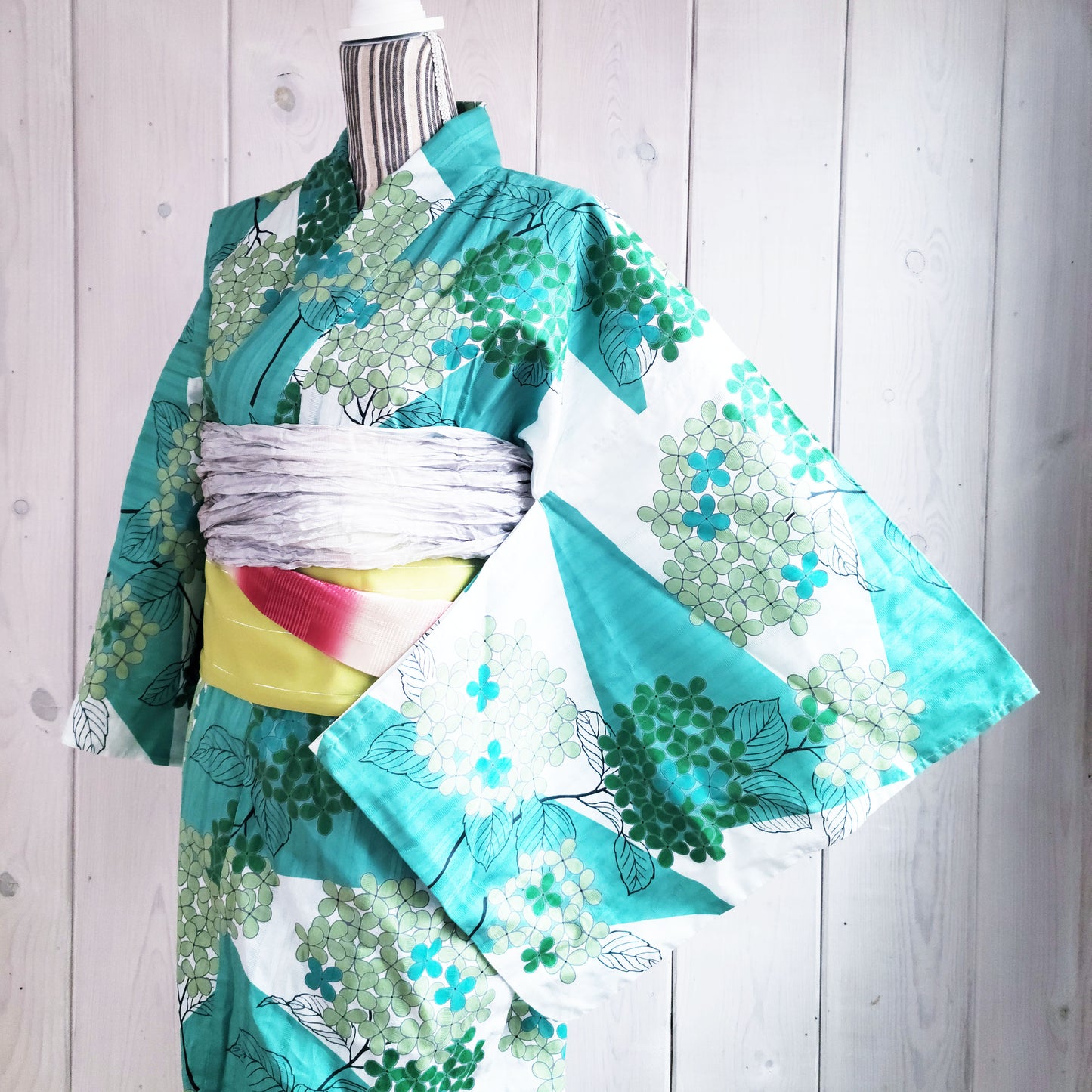 Yukata Kimono Plus Size - Hydrangea Green (Style #2470) ( Discontinued )