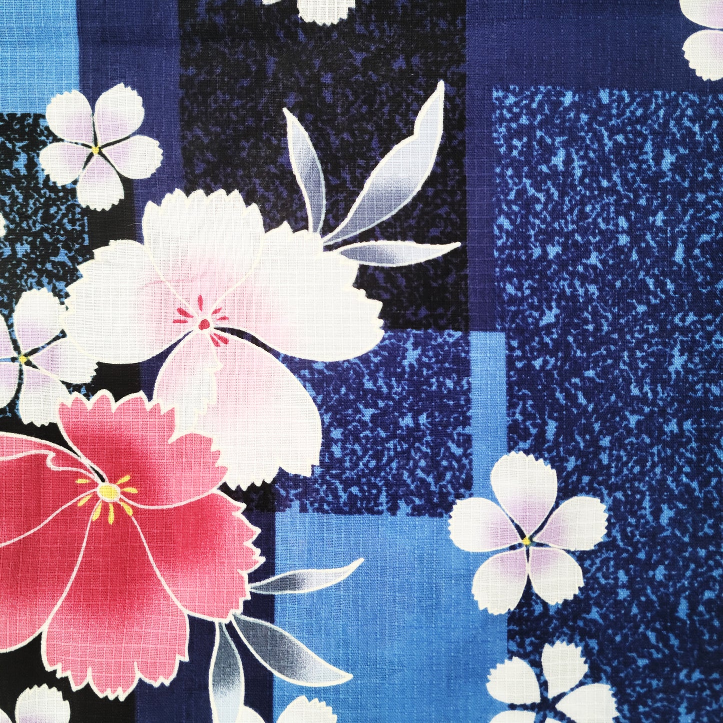 Women's Japanese Yukata Kimono - Pink Cherry Blossoms in Blue 