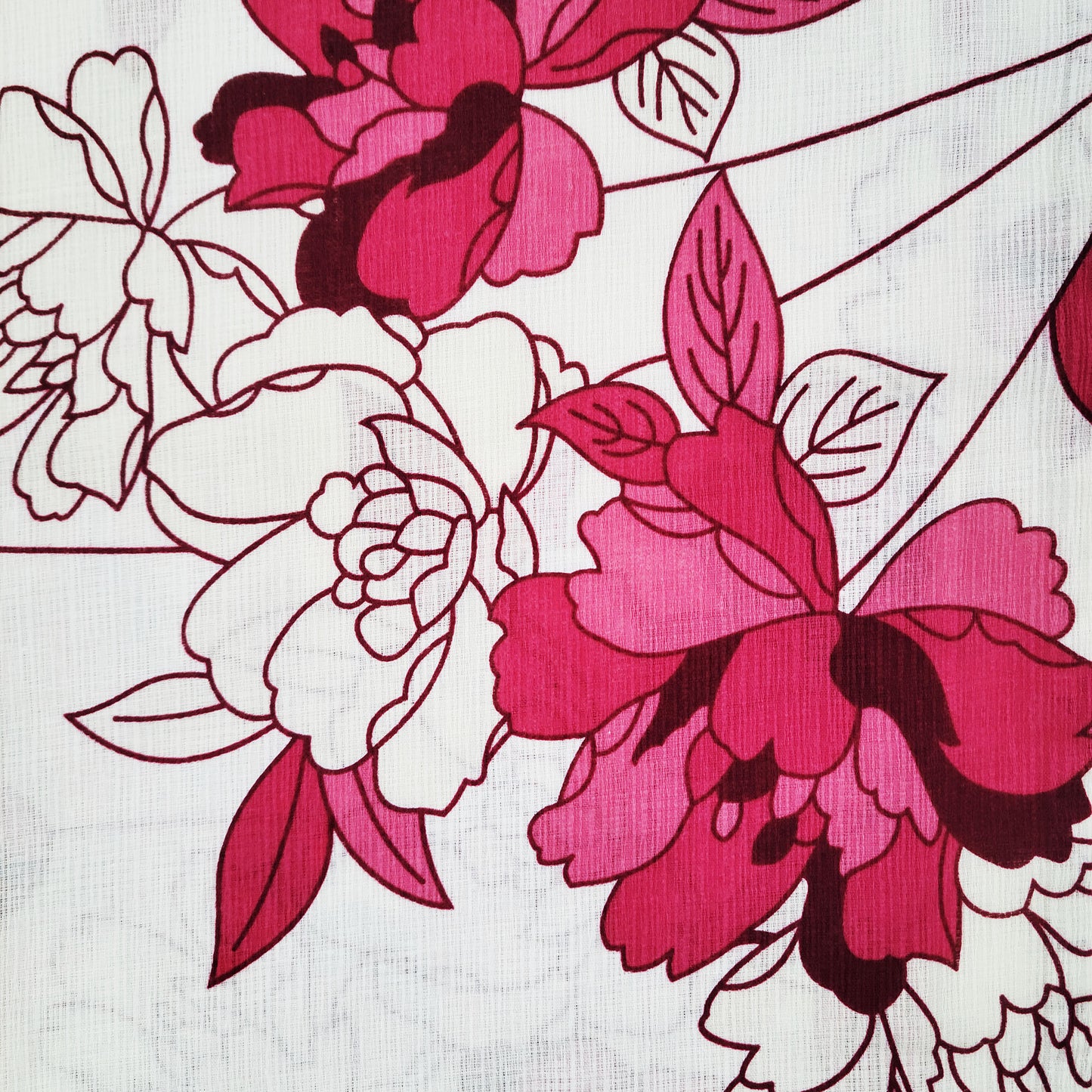 Peony flowers Japanese fabric