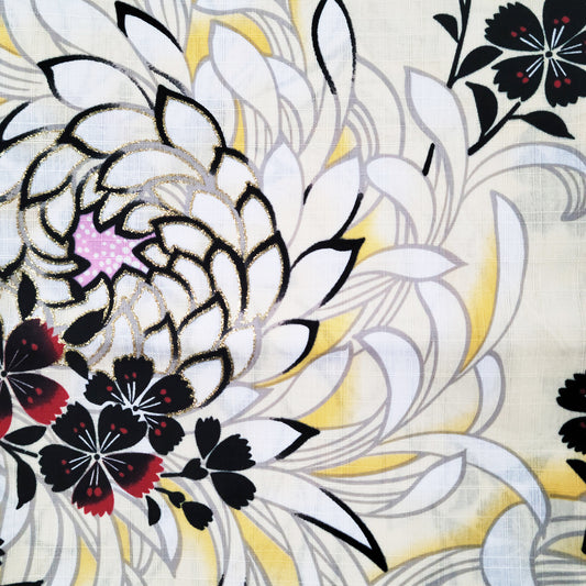 Chrysanthemum flowers Japanese fabric for yukata