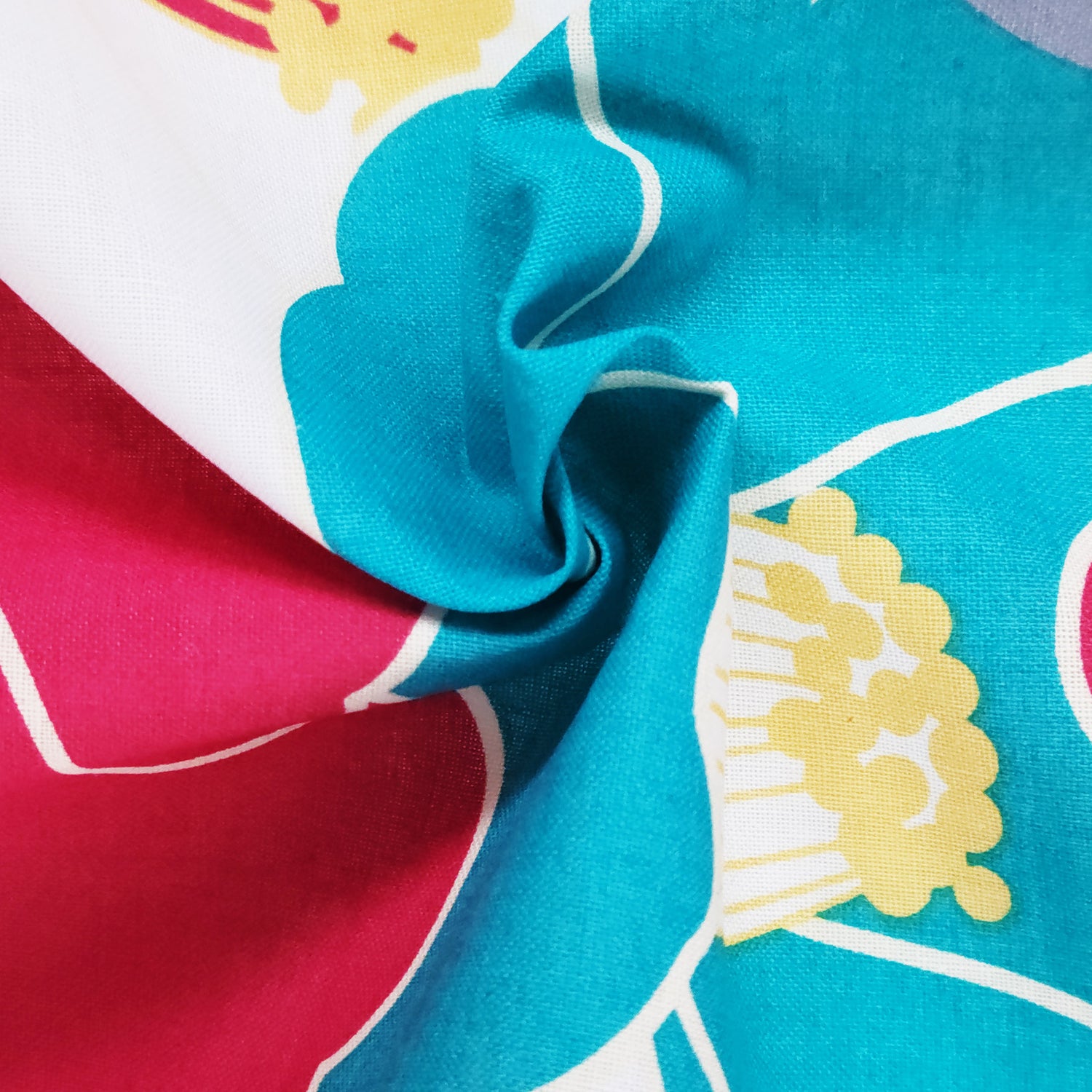 Women's Japanese Yukata Kimono -  Blue, Pink, White Camellias