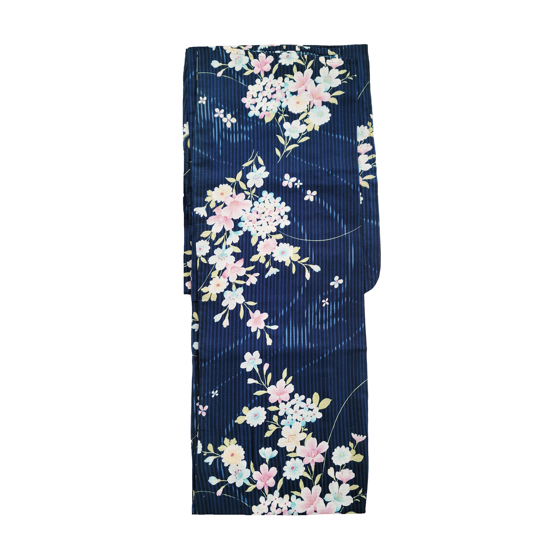 Women's Japanese Yukata Kimono - Goldfish and Flowers in Blue
