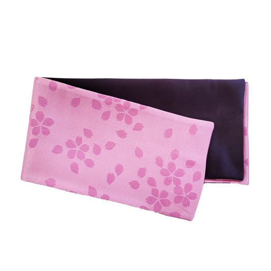 Japanese Flat Obi Belt - Simple Cherry Blossom Purple