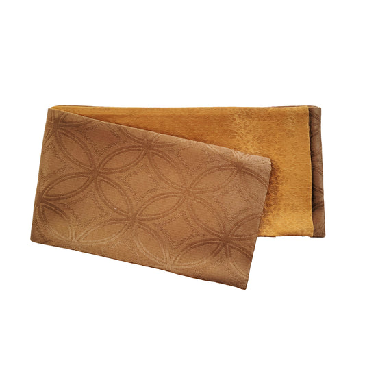 Japanese Flat Obi Belt - Floral Tan