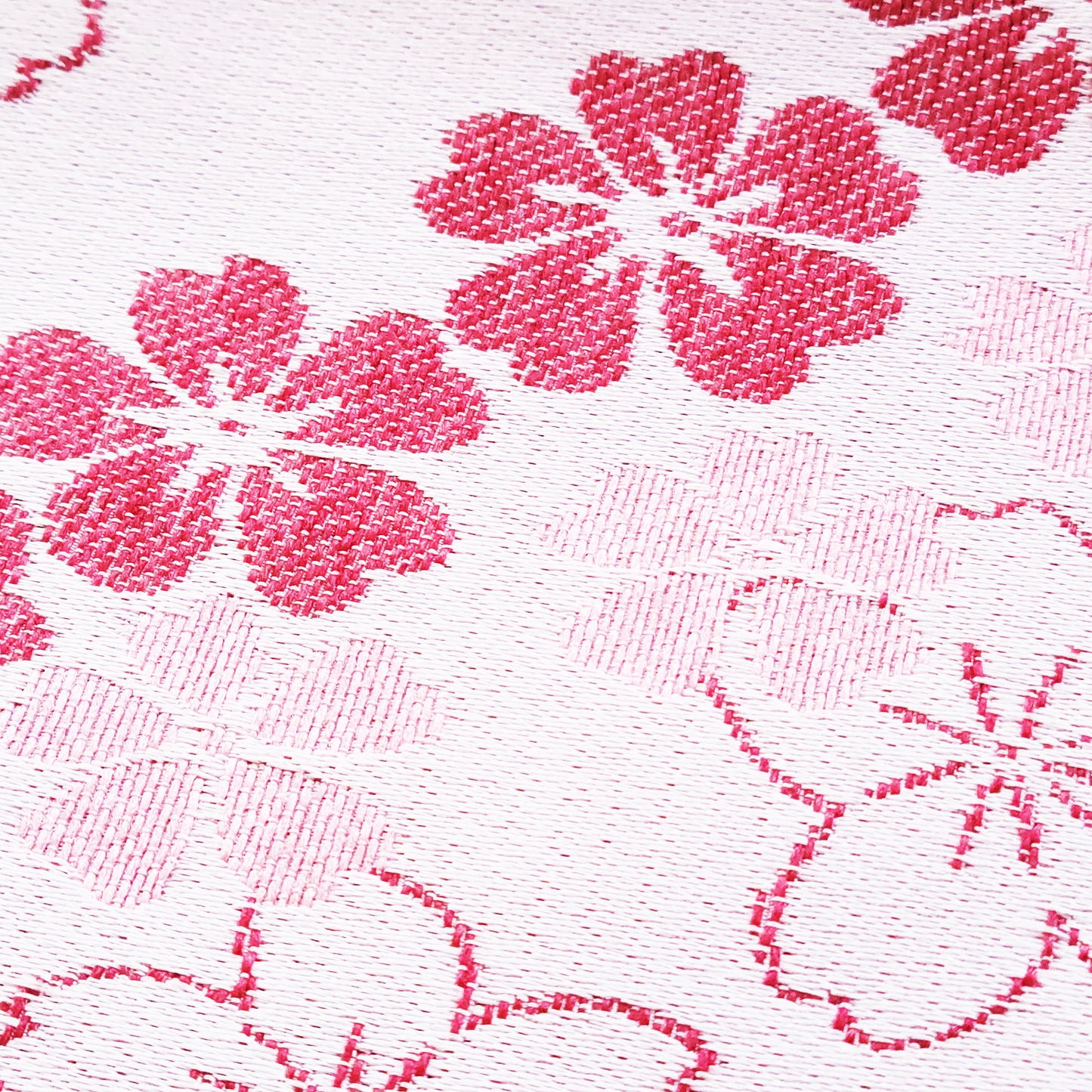 Japanese Flat Obi Belt - Cherry Blossom and Circles Pink