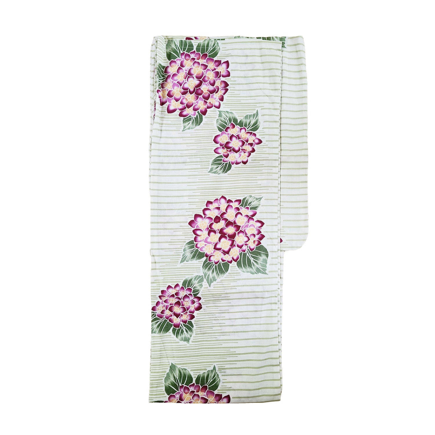 Japanese Yukata Kimono - Purple Hydrangea in Green