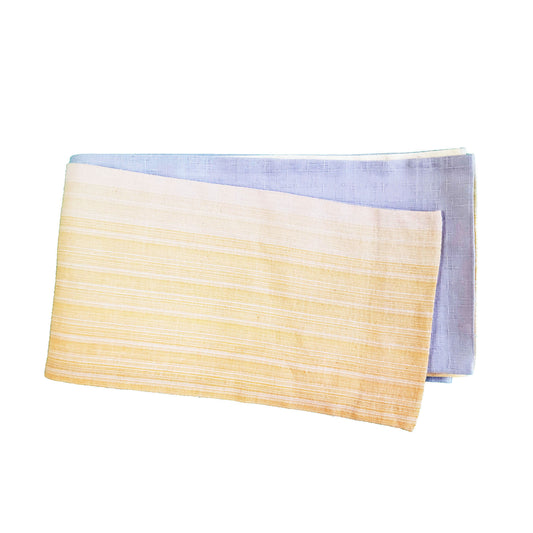 Japanese Hanhaba Flat Obi Belt - Gradient Yellow/Gray