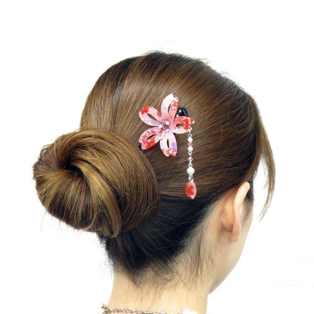 Sakura Swaying Petal Hair Stick-Adult Hair Accessories,Cherry Blossom,Featured Products,Kimono Accessories,Pink,Pins and Sticks,Purple