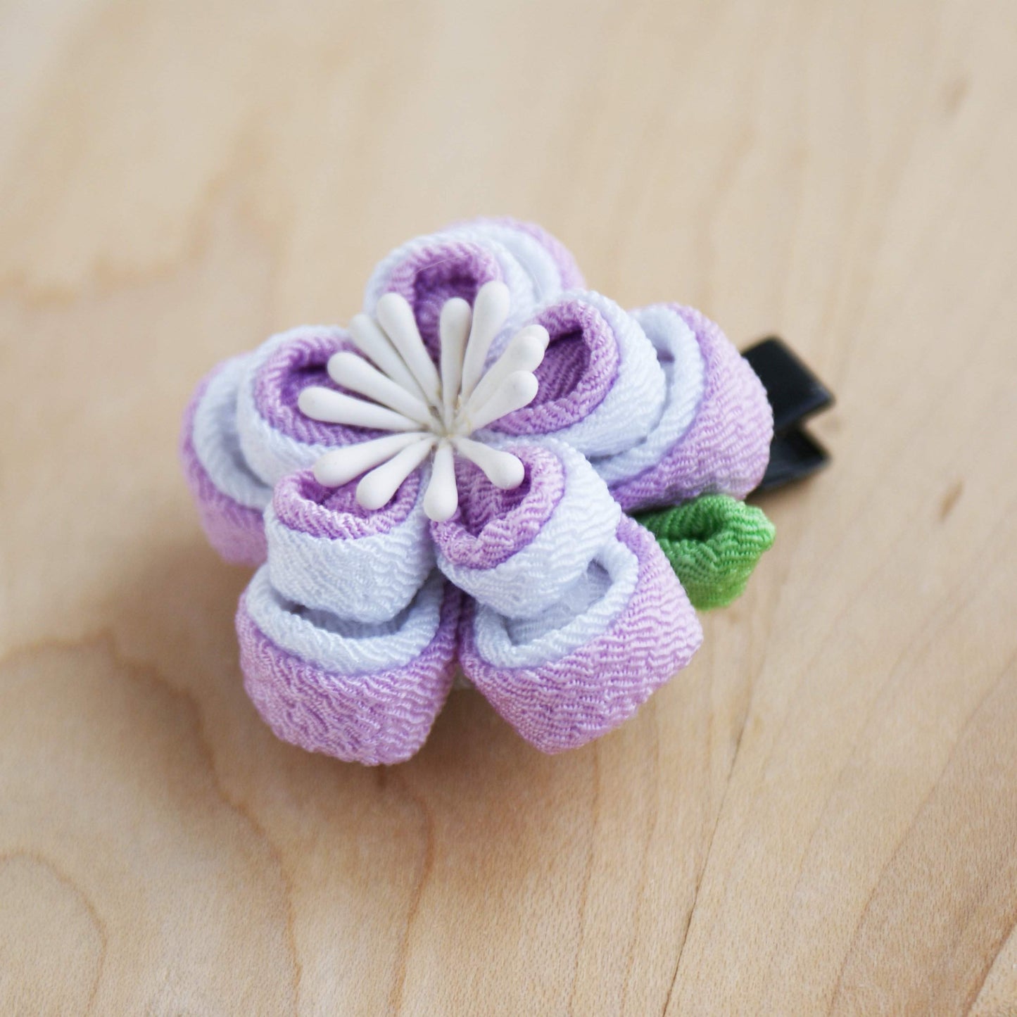 Double Layers Plum Blossoms Kanzashi Hair Clip Side