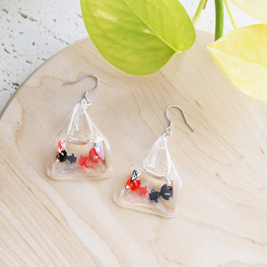 Gold Fish Earrings - Japanese Accessories