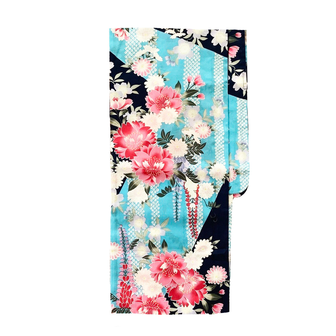Yukata Kimono - Kimono Flowers Blue