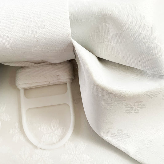 Pre-Tied Obi Belt - White Cherry Blossoms