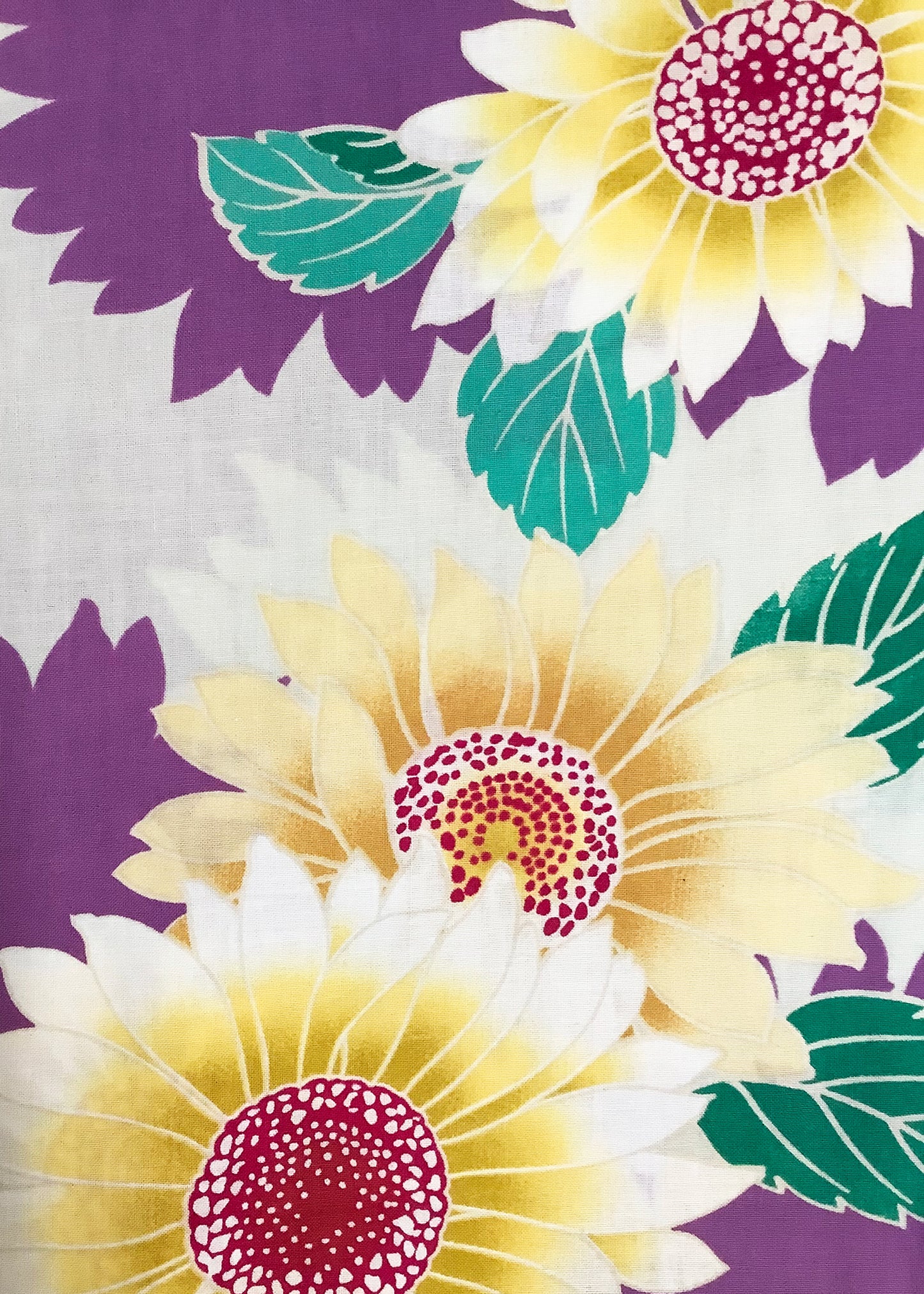 Yukata Kimono - Sunflowers White (Style #2389) ( Discontinued )