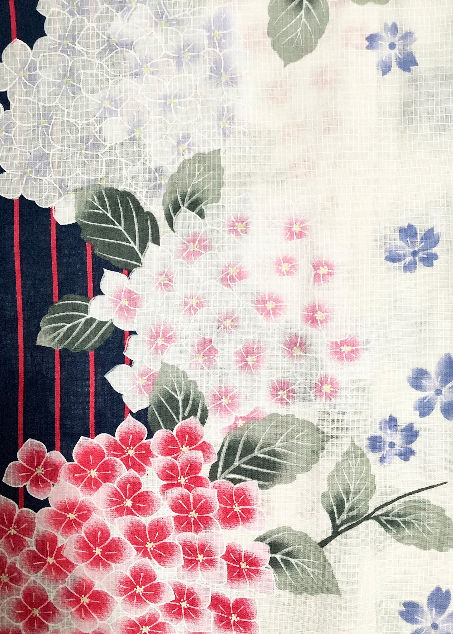 Yukata Kimono - Hydrangea White