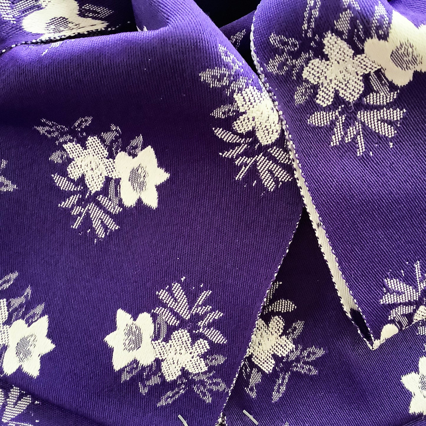 Pre-Tied Obi Belt - Dark Purple Floral ( Discontinued )