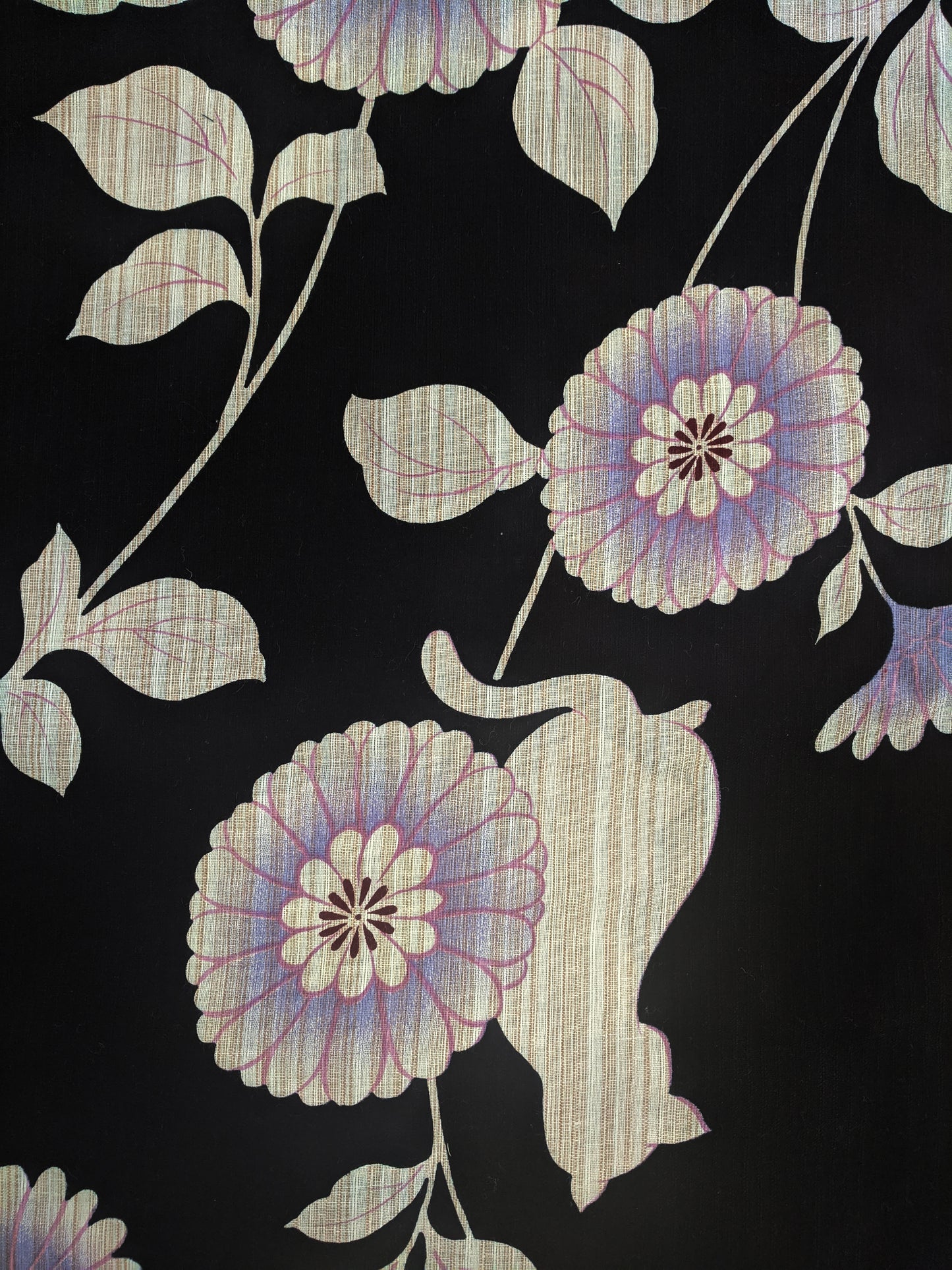 Yukata Kimono - Cats and Flowers Black