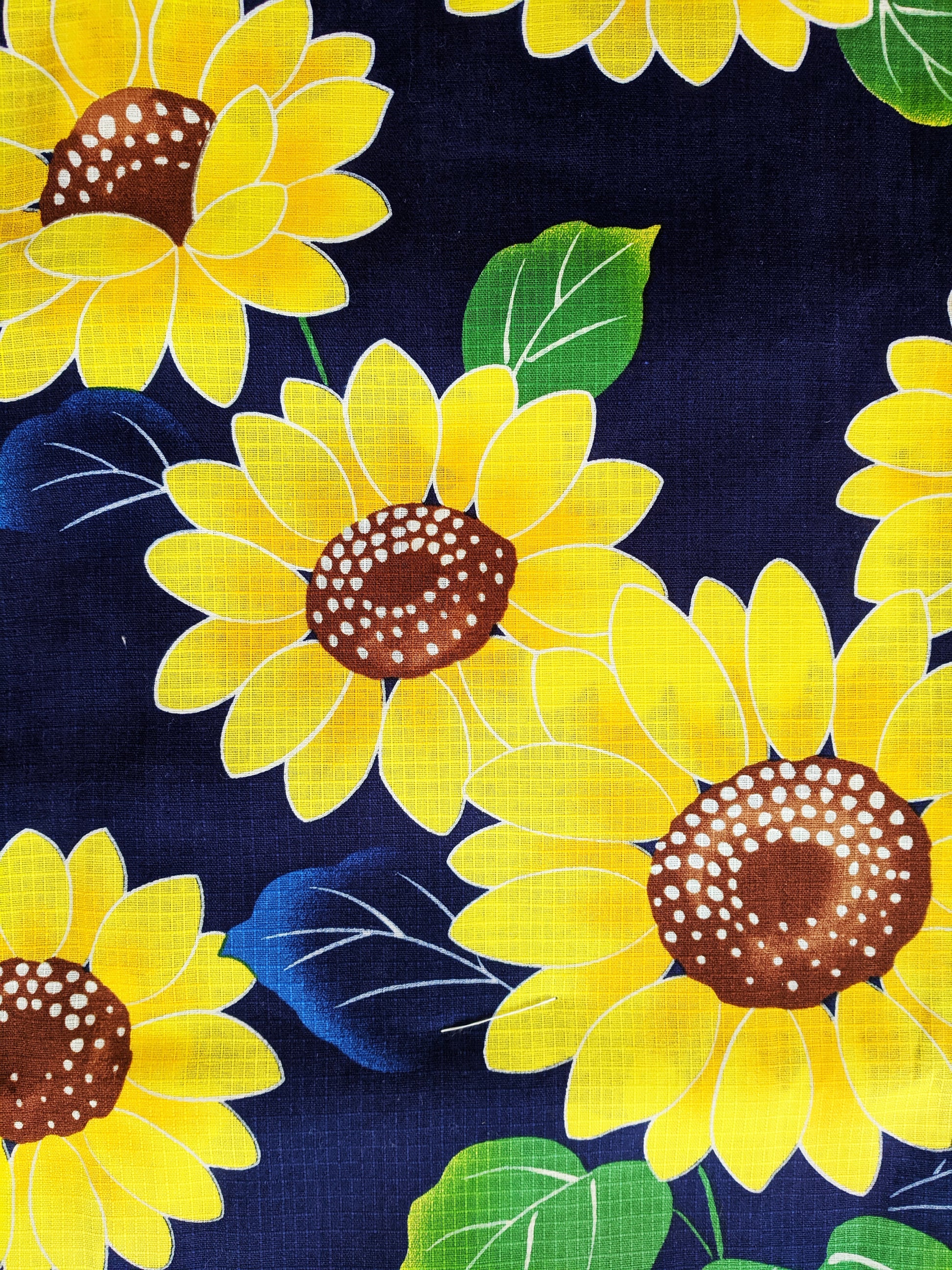 Yukata Kimono - Sunflowers Blue