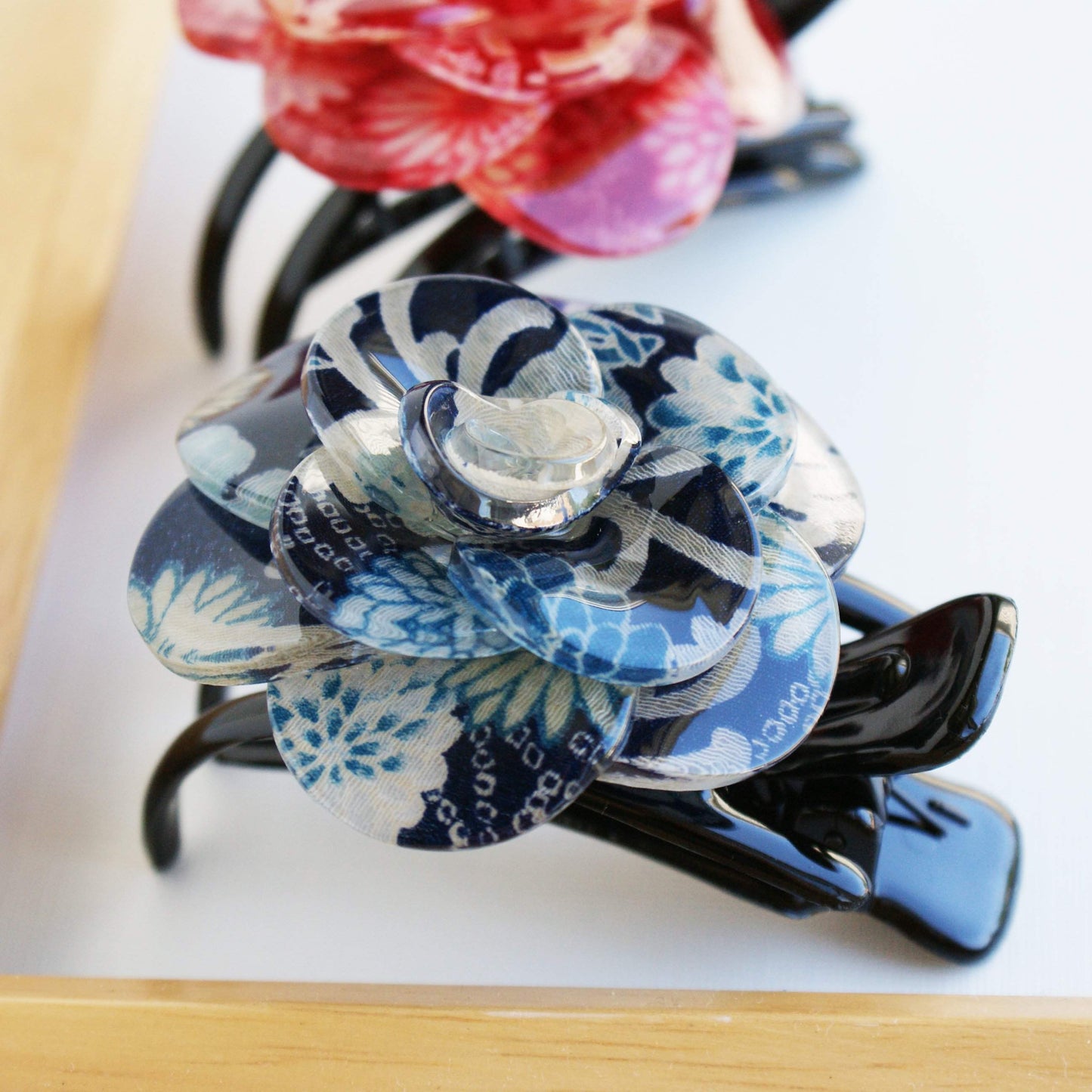 Japanese Camellia Claw Clip by Cocoluck - Blue