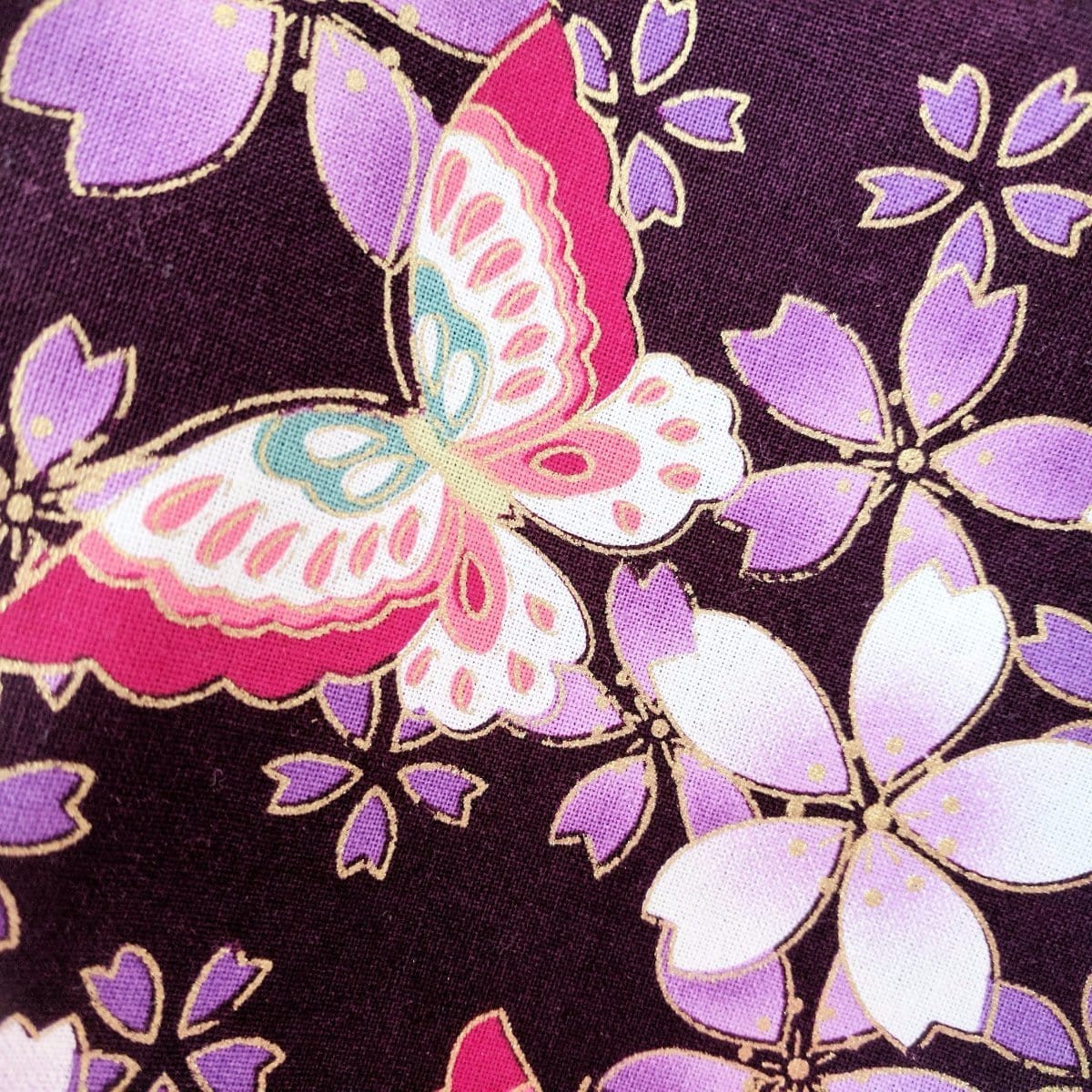 Kimono Knot Bag Wristlet Purple Butterflies - Pattern