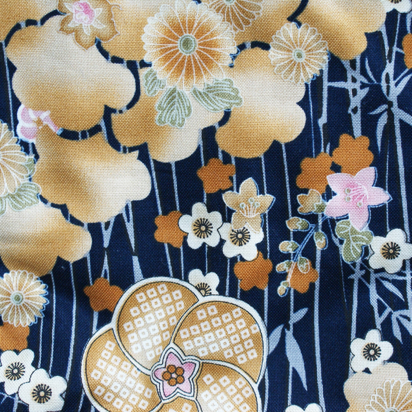 Knot Bag Plum Garden Navy Pattern