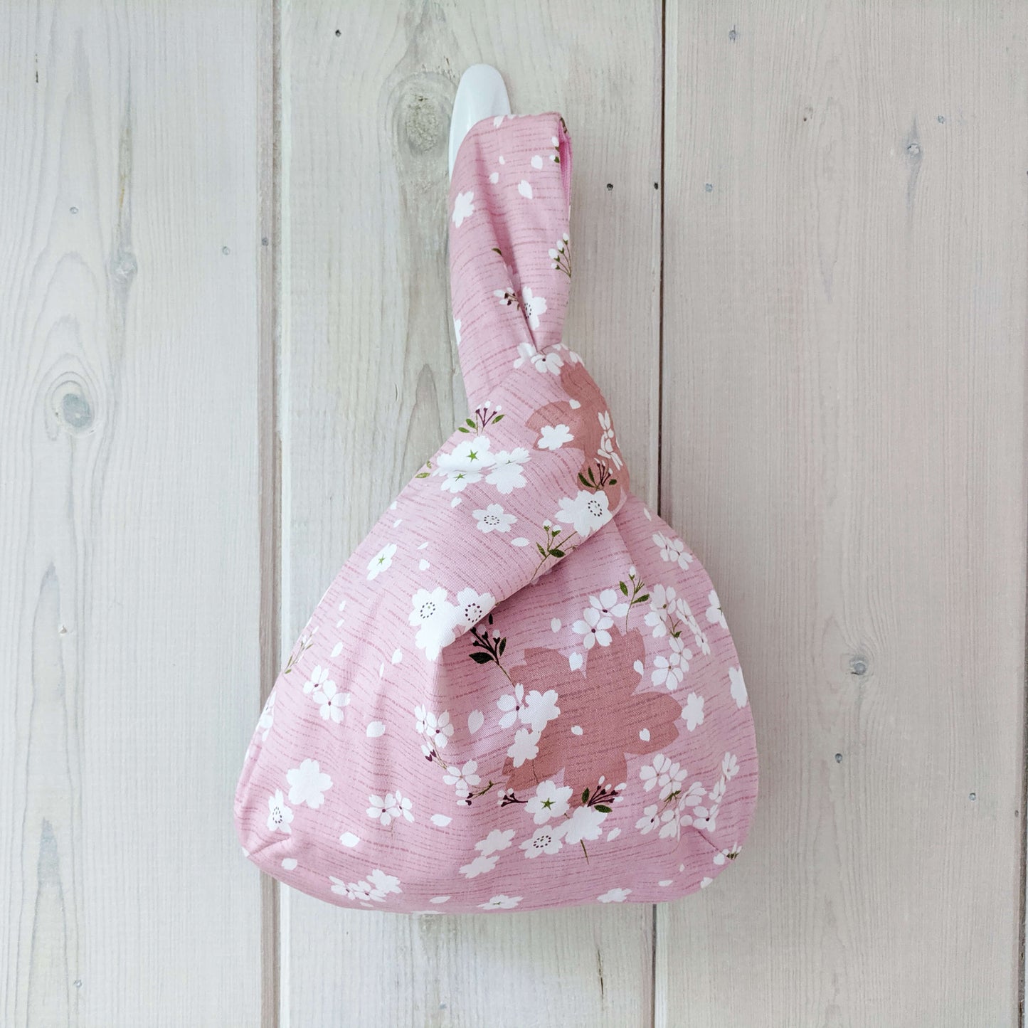 Knot Bag Wristlet - Sweet Cherry Blossoms Pink