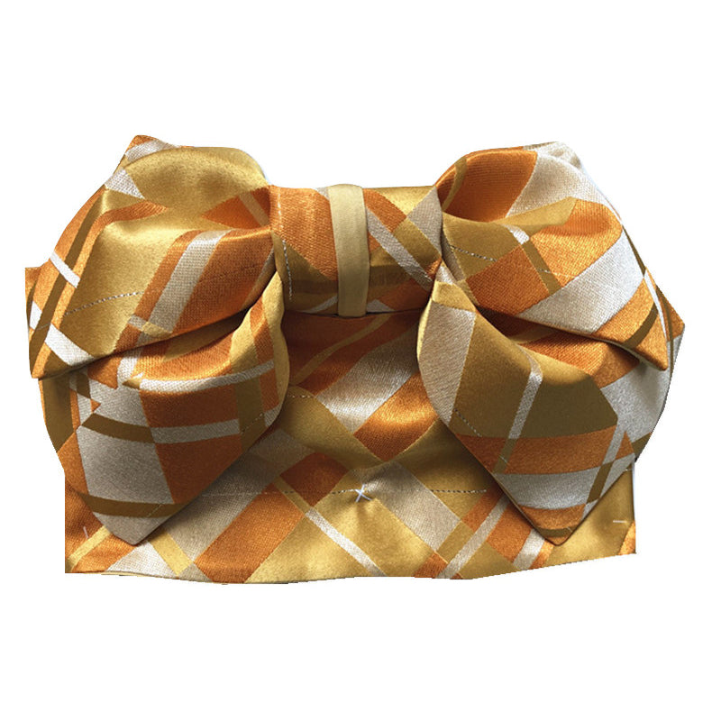 Pre-Tied Obi Belt - Checkered Gold ( Discontinued )