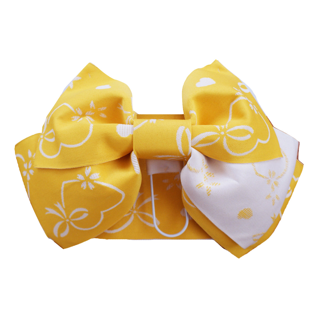 Pre-Tied Obi Belt - Heart and Bow Yellow