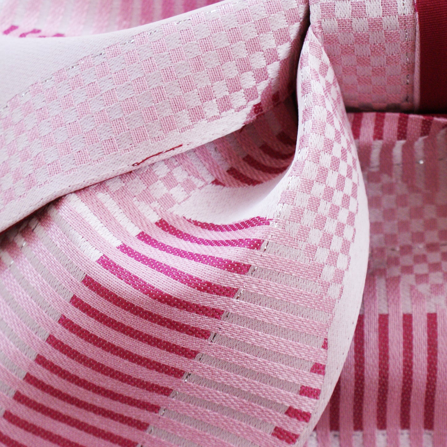 Pre-Tied Obi Belt - Pink Stripes