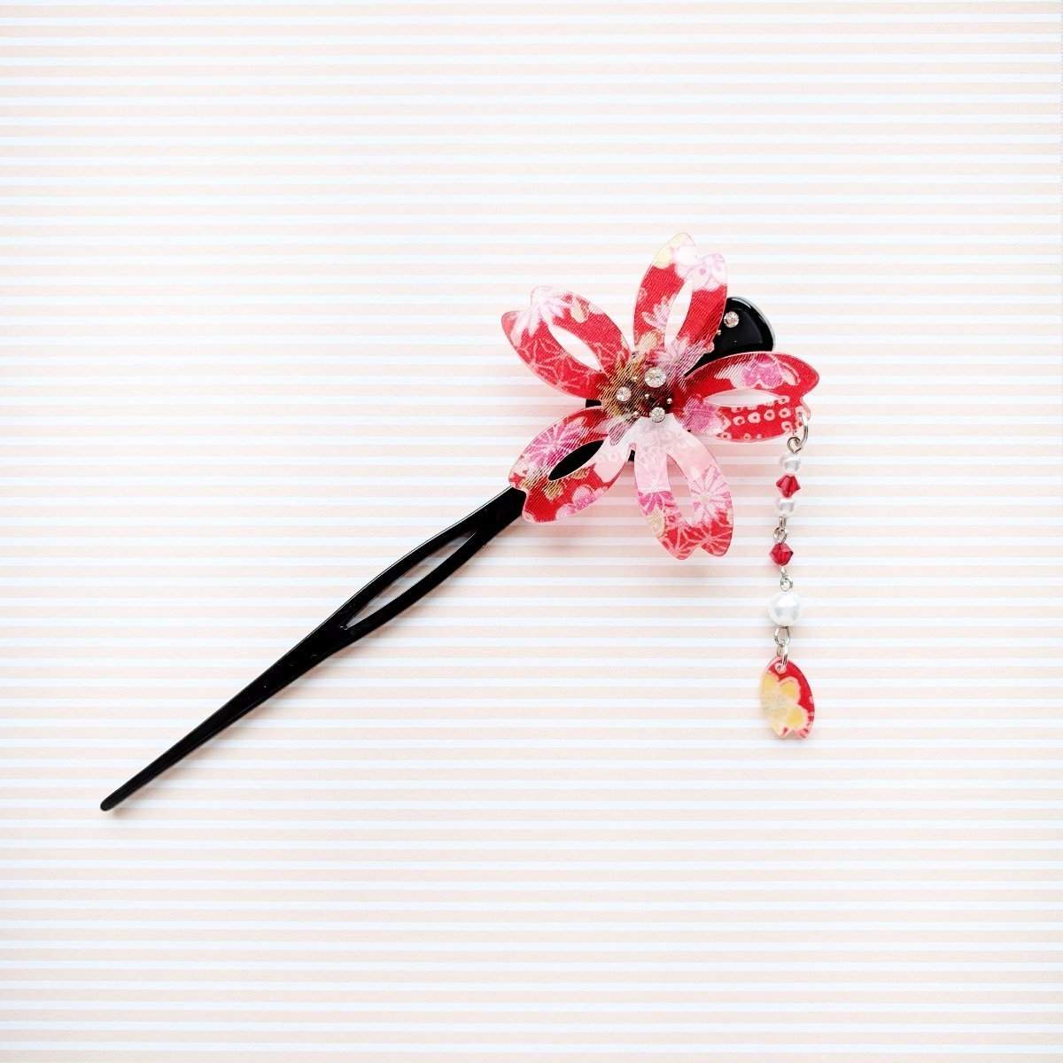 Sakura Swaying Petal Hair Stick by Cocoluck Japan - Red