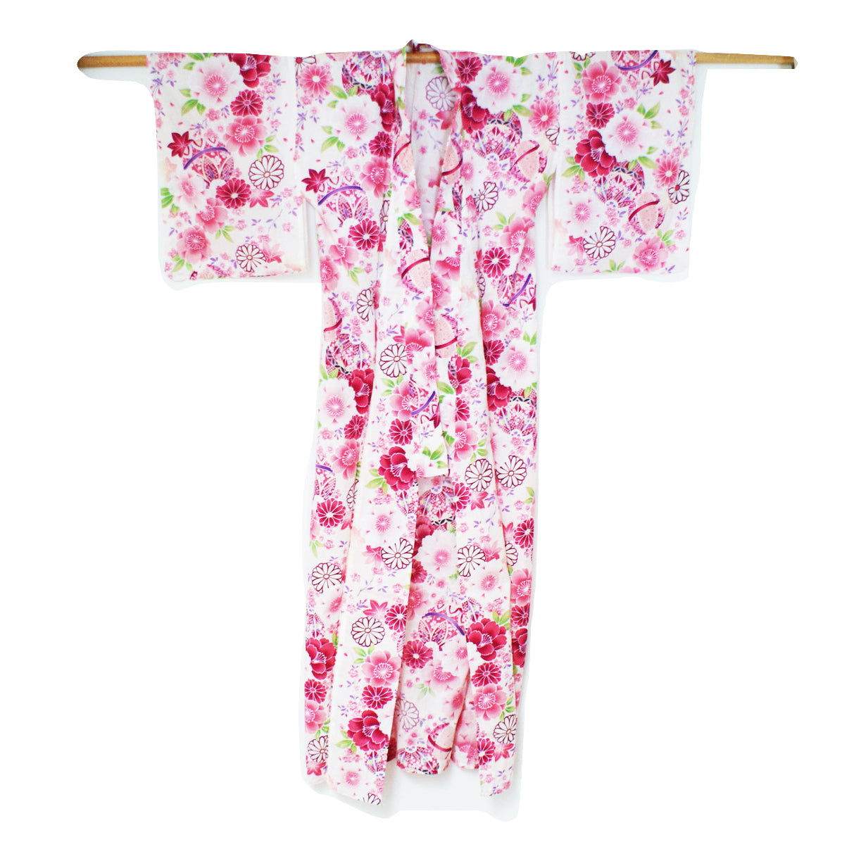 Yukata Kimono - Cherry Blossoms and Temari Balls Pink - Full