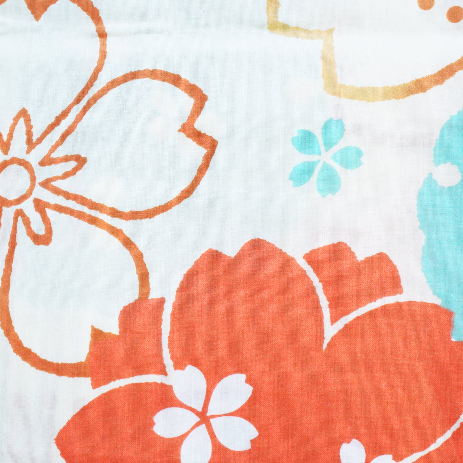 Yukata Kimono - Colorful Cherry Blossoms Beige