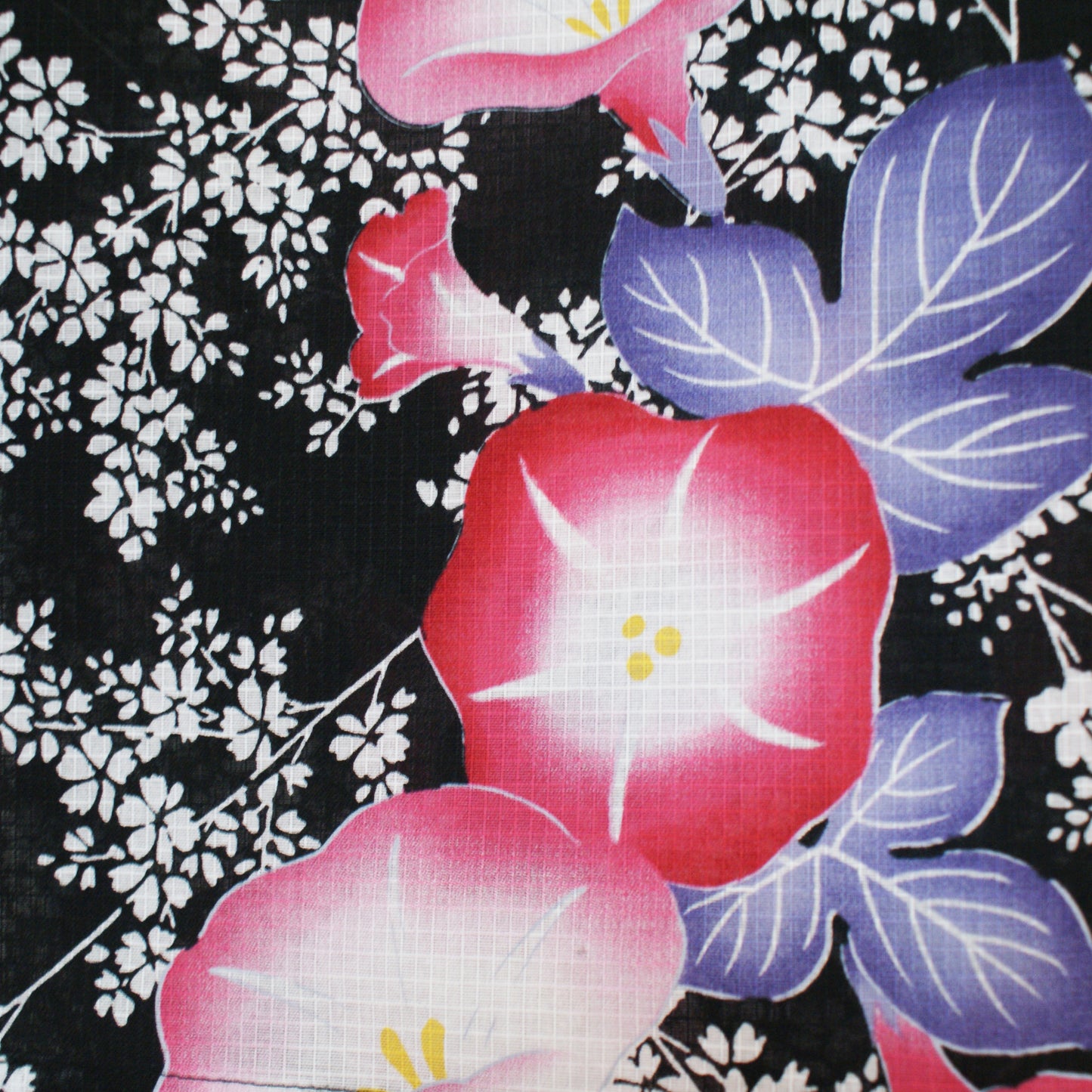 Yukata Kimono - Morning Glory Black