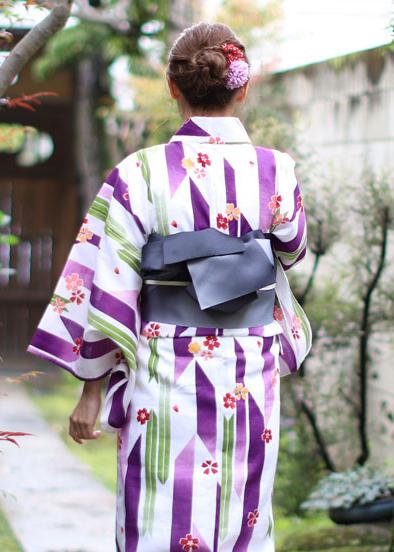Yukata Kimono - Cherry Blossom White