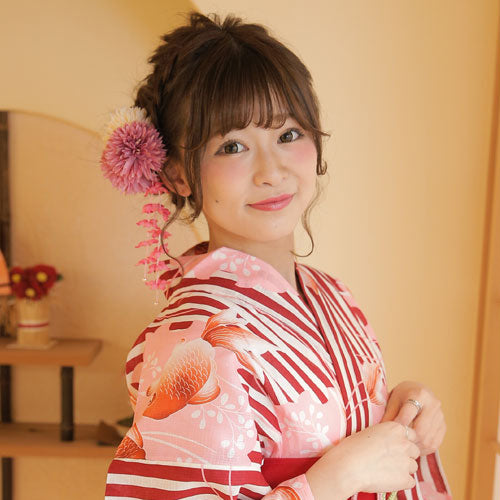 Yukata Kimono - Goldfish in Red/White (Style #2312) ( Discontinued )